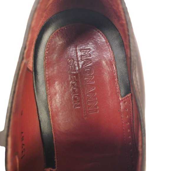 Magnanni Seleccion Patina Brown Leather Dress Shoes Men's size 8M Derby Oxfords - Picture 4 of 13